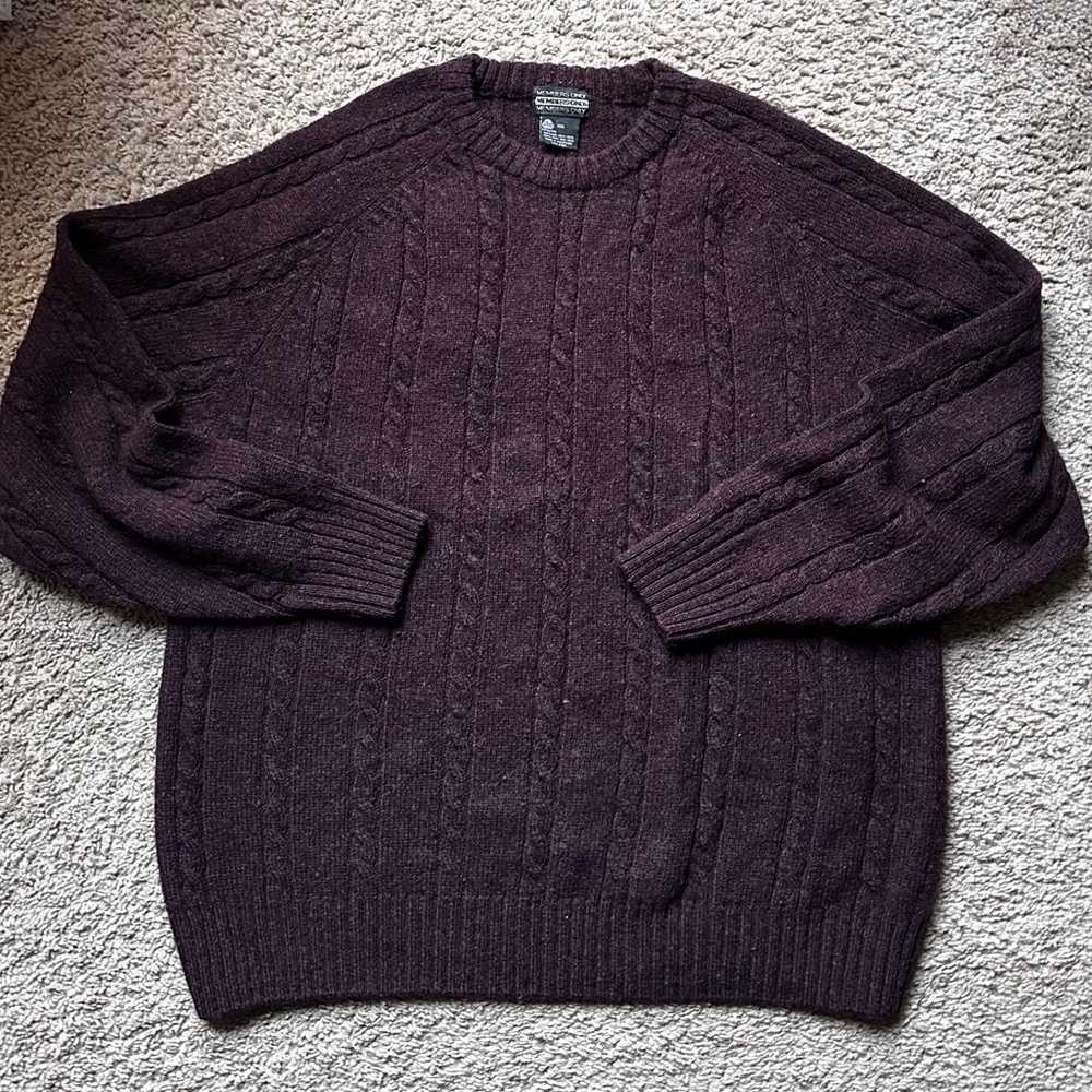 100% wool members only cable knit sweater